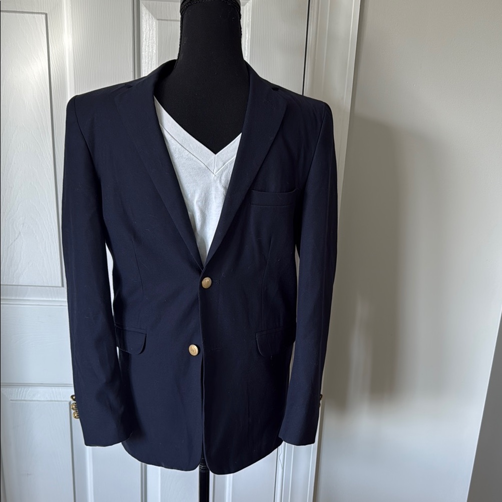 Chaps Navy Sport Coat With Gold Buttons